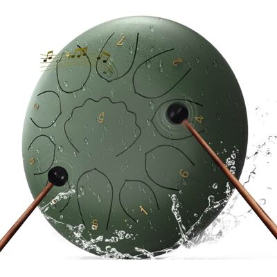 Unbranded 8 Inch Steel Tongue Drum 11 Notes Handpan Drum for... Unbranded 8 Inch Steel Tongue Drum 11 Notes Handpan Drum for...