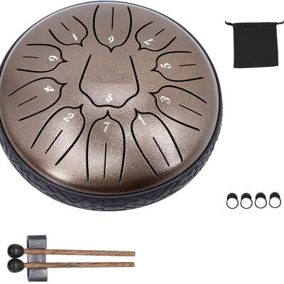 Unbranded Steel Tongue Drum, 6 inches 11 Notes Handpan Tank Dr... Unbranded Steel Tongue Drum, 6 inches 11 Notes Handpan Tank Dr...