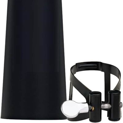 Unbranded Ligature and Plastic Cap for Eb Clarinet; Black Finish Unbranded Ligature and Plastic Cap for Eb Clarinet; Black Finish