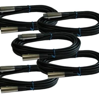 Unbranded 5 PACK balanced 3pin XLR male to female mixer to pow... Unbranded 5 PACK balanced 3pin XLR male to female mixer to pow...