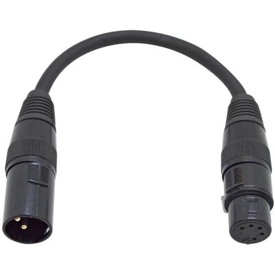 Unbranded 6 Inch 3 Pin XLR Male to 5 Pin XLR Female DMX Adapte... Unbranded 6 Inch 3 Pin XLR Male to 5 Pin XLR Female DMX Adapte...