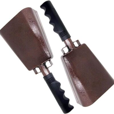 Unbranded 2 Pack 10 Inch Steel Cowbells with Handle, Loud Nois... Unbranded 2 Pack 10 Inch Steel Cowbells with Handle, Loud Nois...