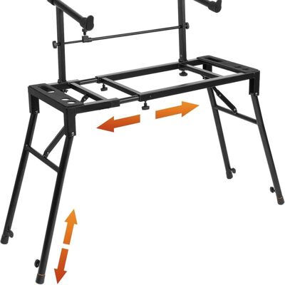 Unbranded Dual Piano Keyboard Stand with 2nd Tier - Adjustable... Unbranded Dual Piano Keyboard Stand with 2nd Tier - Adjustable...