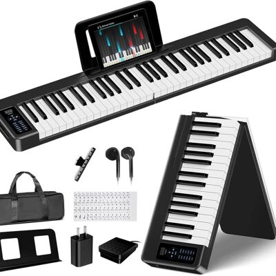 Unbranded Folding Piano Keyboard, 61 Keys Sensitive Electric P... Unbranded Folding Piano Keyboard, 61 Keys Sensitive Electric P...