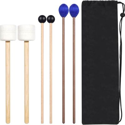 Unbranded Drum Mallets Kit 3 Pairs - Felt Timpani, Rubber, M... Unbranded Drum Mallets Kit 3 Pairs - Felt Timpani, Rubber, M...
