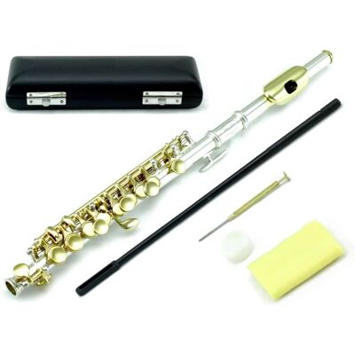 Unbranded Silver Plated Piccolo w Gold Keys Unbranded Silver Plated Piccolo w Gold Keys