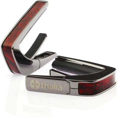 Unknown THALIA BLACK CHROME FINISH CAPO WITH CRIMSON PAUA INLAY Unknown THALIA BLACK CHROME FINISH CAPO WITH CRIMSON PAUA INLAY