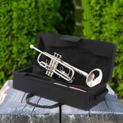 Unbranded Hot Sale B Flat Silver Bb Trumpet for Concert Band w... Unbranded Hot Sale B Flat Silver Bb Trumpet for Concert Band w...