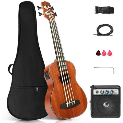 Unbranded 30-inch Ukulele Bass Mahogany Body with EQ, with Cot... Unbranded 30-inch Ukulele Bass Mahogany Body with EQ, with Cot...