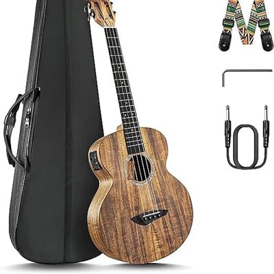 Unbranded Acacia Baritone Acoustic Electric Ukulele with Truss... Unbranded Acacia Baritone Acoustic Electric Ukulele with Truss...