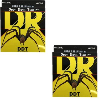 DR Guitar Strings Electric DDT 2 Pack Drop Down Tuning 9-11 Lite DR Guitar Strings Electric DDT 2 Pack Drop Down Tuning 9-11 Lite
