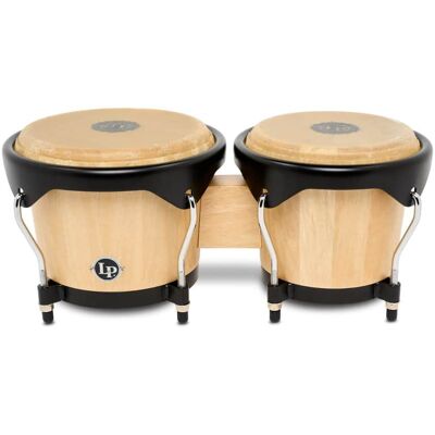 Latin Percussion City II Mango Bongos, Natural, Black Hardware Latin Percussion City II Mango Bongos, Natural, Black Hardware
