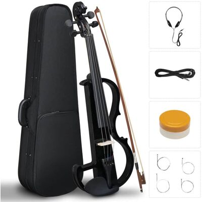 Unbranded Full Size 4/4 Electric Silent Violin with Case Bow R... Unbranded Full Size 4/4 Electric Silent Violin with Case Bow R...