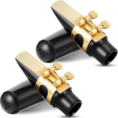 Unbranded 2 Set Alto Sax Mouthpiece Kit Include 2 Gold Saxopho... Unbranded 2 Set Alto Sax Mouthpiece Kit Include 2 Gold Saxopho...