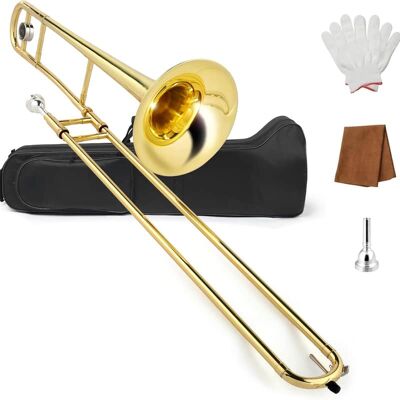 Unbranded B Flat Tenor Trombone with Mouthpiece, Brass Slide B... Unbranded B Flat Tenor Trombone with Mouthpiece, Brass Slide B...