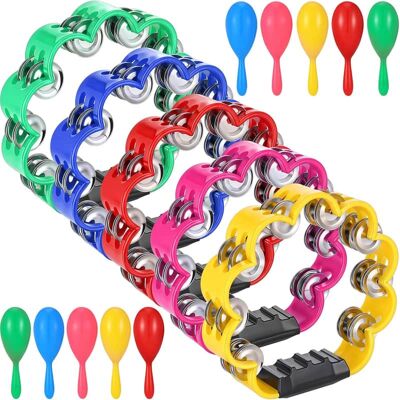 Unbranded 15 Pcs Petal Tambourine Set-with Sand Hammers Jingle... Unbranded 15 Pcs Petal Tambourine Set-with Sand Hammers Jingle...