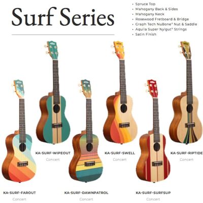 Kala Surf Series Ukulele Concert Size Ukulele - Swell Kala Surf Series Ukulele Concert Size Ukulele - Swell