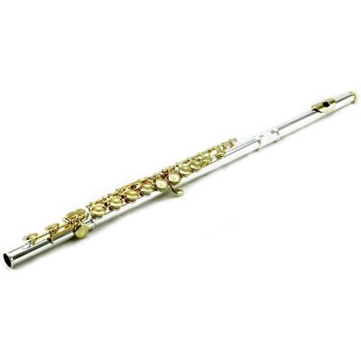 Unbranded Silver Plated Flute w Gold Keys Close Hole C Flute w... Unbranded Silver Plated Flute w Gold Keys Close Hole C Flute w...