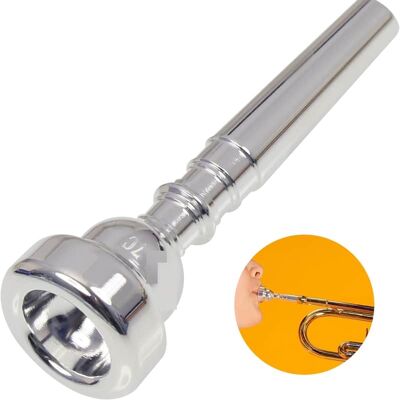 Unbranded Silver Trumpet Mouthpiece 7C with Brass for Beginner... Unbranded Silver Trumpet Mouthpiece 7C with Brass for Beginner...