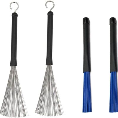 Unbranded Retractable Drum Brushes Set 1 Pair Drum Wire Brushe... Unbranded Retractable Drum Brushes Set 1 Pair Drum Wire Brushe...