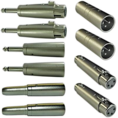 Unbranded 10 mixed Lot 3 pin XLR Male Female 1/4" TS Phone Plu... Unbranded 10 mixed Lot 3 pin XLR Male Female 1/4" TS Phone Plu...