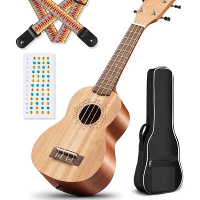 Unbranded 21 Inch Ukulele Mahogany Beginner Kit Soprano Ukelel... Unbranded 21 Inch Ukulele Mahogany Beginner Kit Soprano Ukelel...