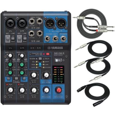 Yamaha MG06X 6-Input Compact Stereo Mixer with FX Bundle and ... Yamaha MG06X 6-Input Compact Stereo Mixer with FX Bundle and ...