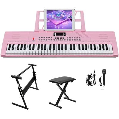 Unbranded 61 Key Piano Keyboard with Stand, Bench, Microphone,... Unbranded 61 Key Piano Keyboard with Stand, Bench, Microphone,...