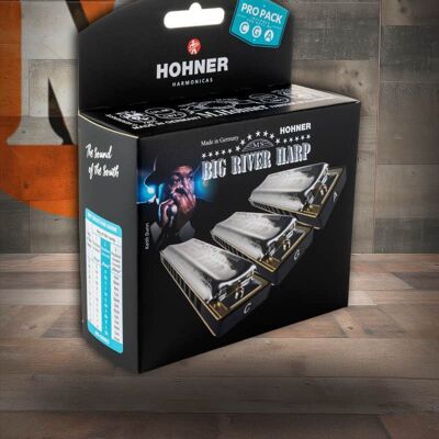 Hohner Big River Harp 3-Pack Harmonica Set Keys C, G, A (BGR... Hohner Big River Harp 3-Pack Harmonica Set Keys C, G, A (BGR...