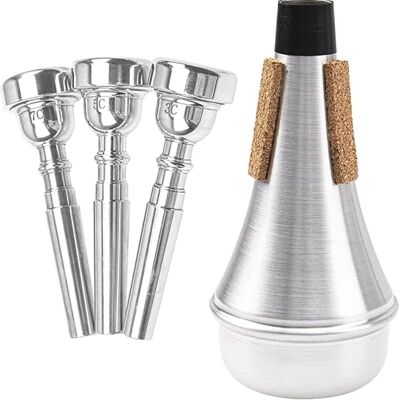 Unbranded 4Pcs Trumpet Mouthpiece (3C 5C 7C) with Trumpet Mute... Unbranded 4Pcs Trumpet Mouthpiece (3C 5C 7C) with Trumpet Mute...