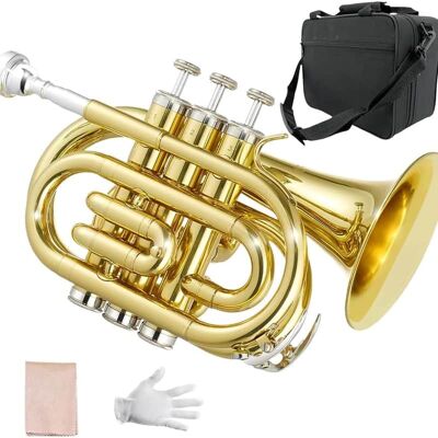 Unbranded Bb Flat Pocket Trumpet Bass Trumpet For Beginner,Stu... Unbranded Bb Flat Pocket Trumpet Bass Trumpet For Beginner,Stu...