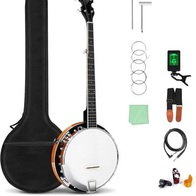 Unbranded Banjo 5 String Acoustic Electric Full Size Closed Ba... Unbranded Banjo 5 String Acoustic Electric Full Size Closed Ba...