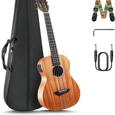 Unbranded Baritone Electric Ukulele All Solid Mahogany Wood 30... Unbranded Baritone Electric Ukulele All Solid Mahogany Wood 30...