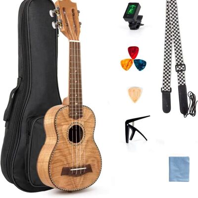Unbranded 21 Inch Soprano Ukulele, Classical Headstock Hard Li... Unbranded 21 Inch Soprano Ukulele, Classical Headstock Hard Li...