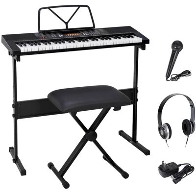 Unbranded 61-Key Electronic Keyboard Piano w/Stool Microphone ... Unbranded 61-Key Electronic Keyboard Piano w/Stool Microphone ...