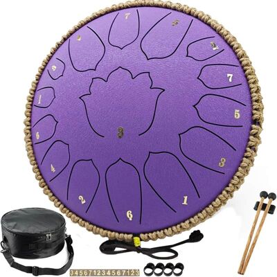 Unbranded 13-Inch 15-Note Steel Tongue Drum C Major Handpa... Unbranded 13-Inch 15-Note Steel Tongue Drum C Major Handpa...