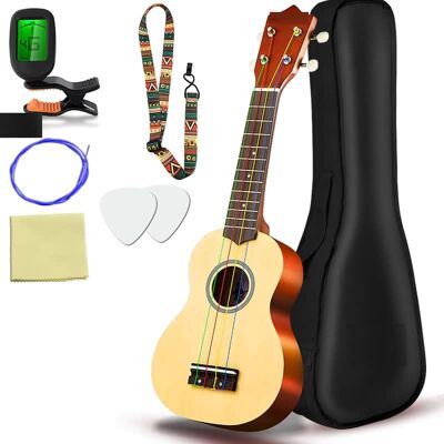 Unbranded Soprano Ukulele Beginner Pack-21 Inch w/Rainbow Stri... Unbranded Soprano Ukulele Beginner Pack-21 Inch w/Rainbow Stri...
