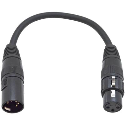 Unbranded 6 Inch 3 Pin XLR Female to 5 Pin XLR Male DMX Turnar... Unbranded 6 Inch 3 Pin XLR Female to 5 Pin XLR Male DMX Turnar...