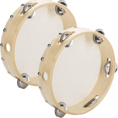 Unbranded Pack of 2 Pieces 7" Wooden Tambourine Hand Held Drum... Unbranded Pack of 2 Pieces 7" Wooden Tambourine Hand Held Drum...