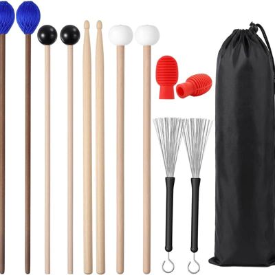 Unbranded Drum Mallets Percussion Kit with 4 Pairs Drumsticks ... Unbranded Drum Mallets Percussion Kit with 4 Pairs Drumsticks ...