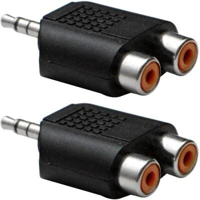 Unbranded 2 Pack 1/8" Male to Dual RCA Female Audio Adapter Unbranded 2 Pack 1/8" Male to Dual RCA Female Audio Adapter
