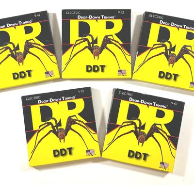 DR Guitar Strings Electric DDT 5 Pack Drop Down Tuning 9-11 Lite DR Guitar Strings Electric DDT 5 Pack Drop Down Tuning 9-11 Lite