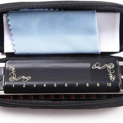 Unbranded Harmonica 10 Holes Blues Harmonica 20 tones black wi... Unbranded Harmonica 10 Holes Blues Harmonica 20 tones black wi...