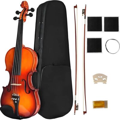 Unbranded Solidwood Ebony Fitted Violin with Strings, Beginner... Unbranded Solidwood Ebony Fitted Violin with Strings, Beginner...