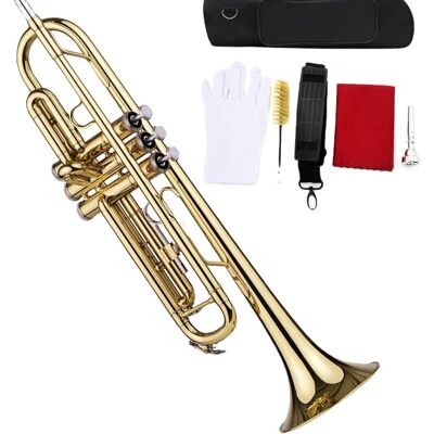 Unbranded Trumpet Bb B Flat Brass Trompetas Instrumento with M... Unbranded Trumpet Bb B Flat Brass Trompetas Instrumento with M...