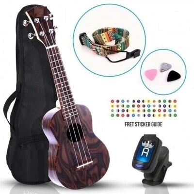 Unbranded 21" Mahogany 4-String Soprano Ukulele Kit Unbranded 21" Mahogany 4-String Soprano Ukulele Kit