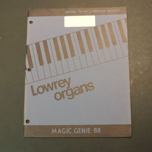 Lowrey Model TG 88-1 Service Manual