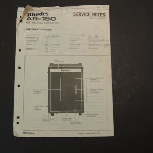 Rhodes AR-150 Service Notes