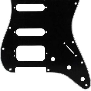 Unbranded Modern Pickguard, HSS Stratocaster, 11-Hole - Black ...