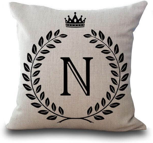 Mounteen Personalized Alphabet Pillow Cover